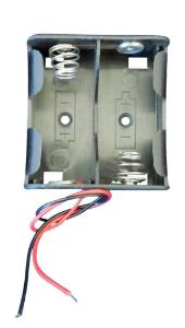 Battery holder with leads for 2 D cells