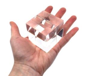 2 sides acrylic cube