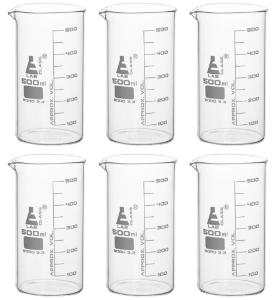 Tall form glass beakers, 500 ml